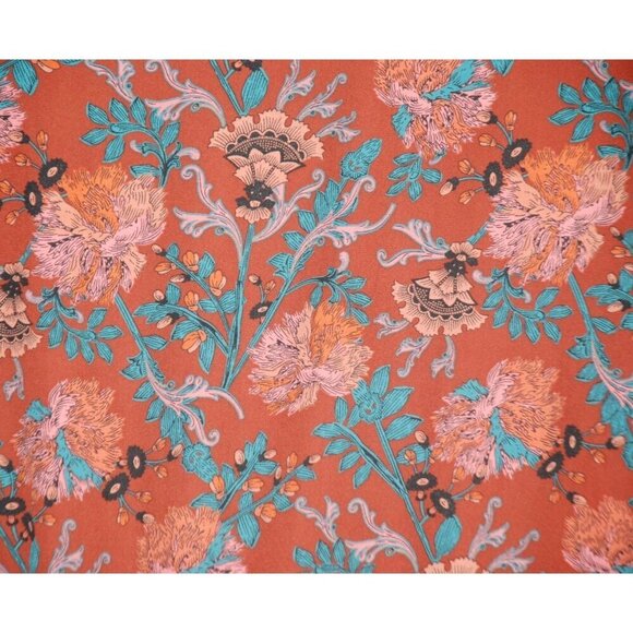 The Hanger Ladies Boho Maroon Shorts Romper Size M Long Sleeve Lined Lace Up - Picture 6 of 9